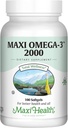 マキシ健康オメガ3フィッシュオイル2000mg - フィッシュオイルオメガ3サプリメント - トリプル強度EPA DHA - Kosher Omega3サプリメントは、全体的なウェルネス(100 Softgels)をサポートするのに役立ちます