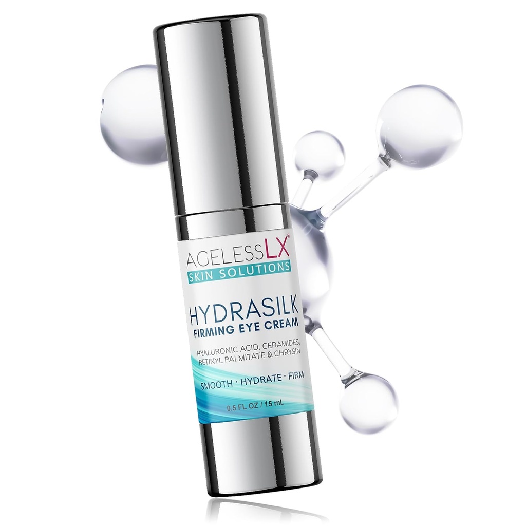 エイジレスLX - Hydrasilk Eye Cream - ダークサークルとパフィシーのためのアイクリームの下で作業 - しわ、良いラインとパフィーアイバッグのためのヒアルロン酸保湿剤 - 0.5 OZ