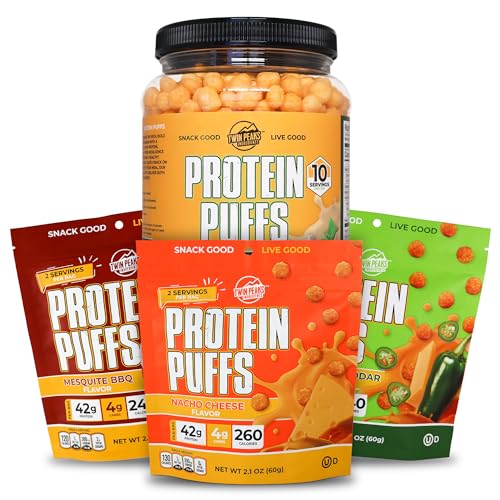 ツインピーク低炭水化物、Ketoフレンドリープロテインパフ、ニンニクパルメザン(300g、21gプロテイン、2gカラブ)+ツインピーク成分低炭水化物、Ketoフレンドリープロテインパフ、(Variety Pack、2.1 Ounce)、2サービング、