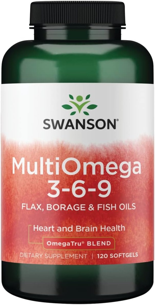 Swanson Multiomega 3-6-9 (Flax Borage Fish) 2400 ミリグラム 120 Sgels