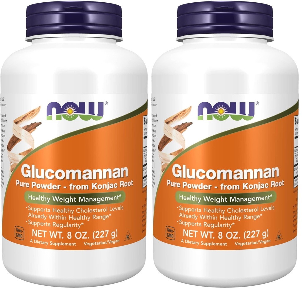 NOWの食糧は、Glucomannan (Amorphophallus konjac)の純粋な粉、サポート規則*、健康な重量管理*、8のOunce、(2のパック)を補います