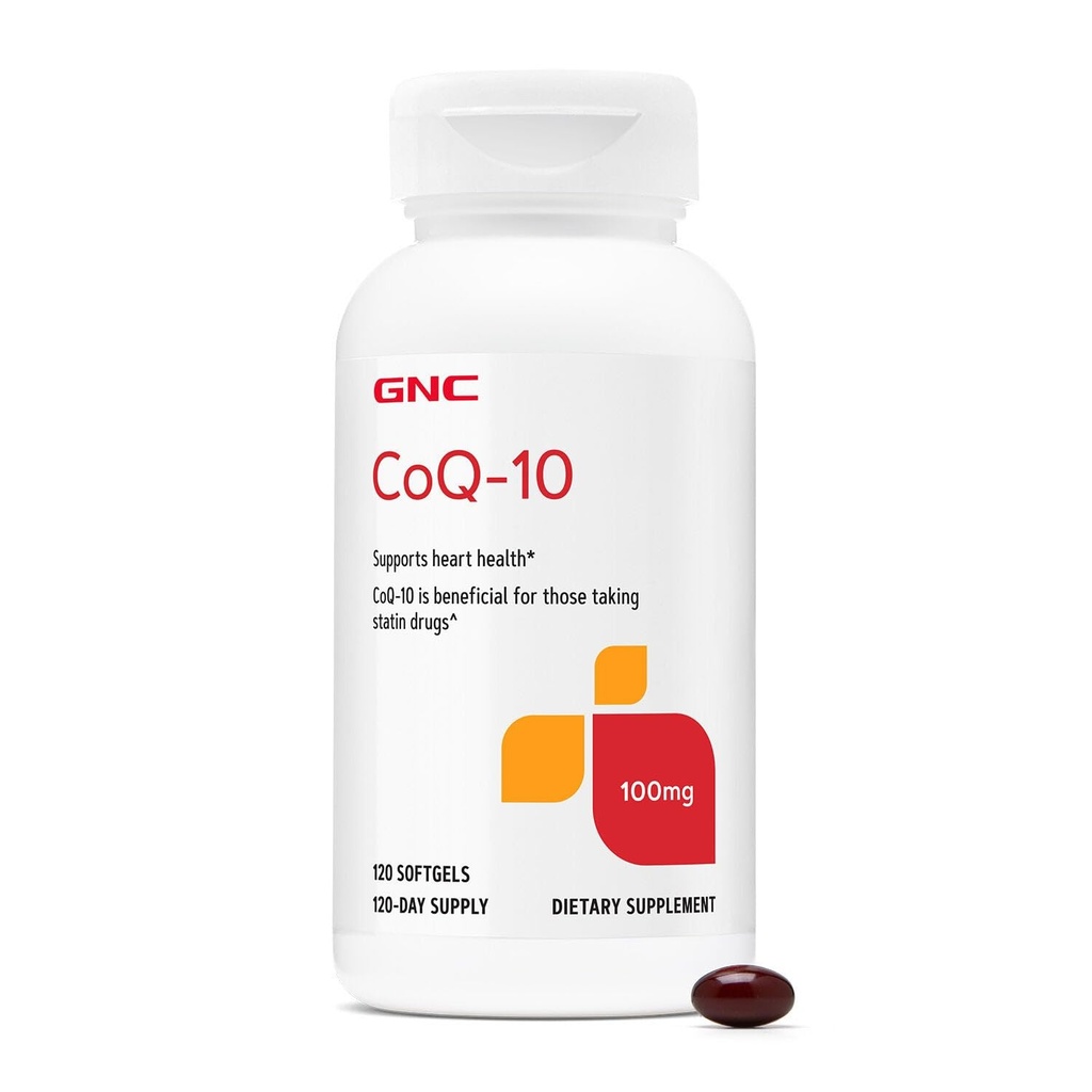GNC CoQ-10 100mg - 心の健康と細胞エネルギーサポート栄養補助食品 - 健康的な心血管系のための抗酸化剤 - 簡単にスワローソフトゲル - グルテンフリー - 120カウント(120の摂食)