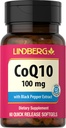 Lindberg CoQ10 100mg Softgels | 60 カウント | コエンザイムQ10 女性と男性のためのサプリメント | ブラックペッパーエキスで | 非GMO、グルテンフリー