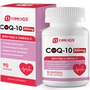 OMOGS CoQ10 200mg Softgels、Coenzyme Q10の高い吸収の補足は中心の健康、心臓血管の健康、免疫システム及び細胞エネルギーの生産、グルテンフリー、90 Softgelsを支えます