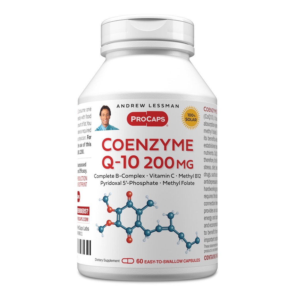 ANDREW LESSMAN Coenzyme Q-10 200mg 60カプセル - エネルギー生産と最適キーオーガン機能、アンチ酸化防止サポート、老化、プラスBコンプレックスで枯渇。 カプセルを飲みやすい