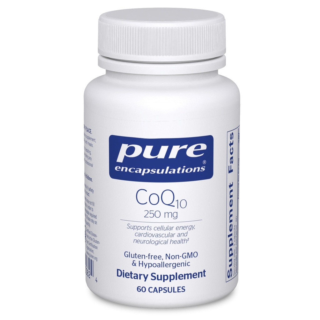純粋なカプセル化CoQ10-250 mg CoQ10 - 脳サポートサプリメント* - ミトコンドリア&セルラーエネルギーサポート* - 非GMO&ベジタリアン - 60カプセル