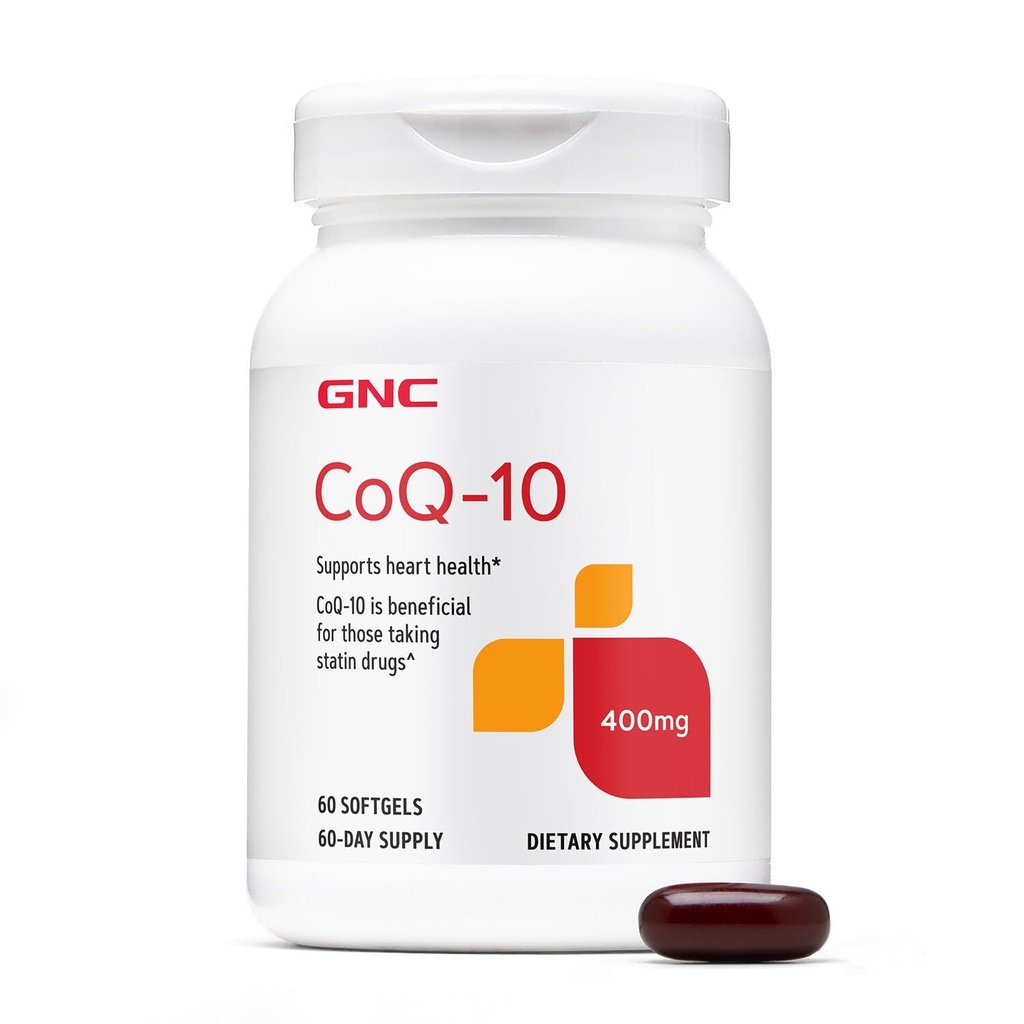 GNC CoQ-10 400mg - 心の健康と細胞エネルギーサポート栄養補助食品 - 健康な心血管系のための抗酸化剤 - 簡単にスワローソフトゲル - グルテンフリー - 60カウント(60の摂食)