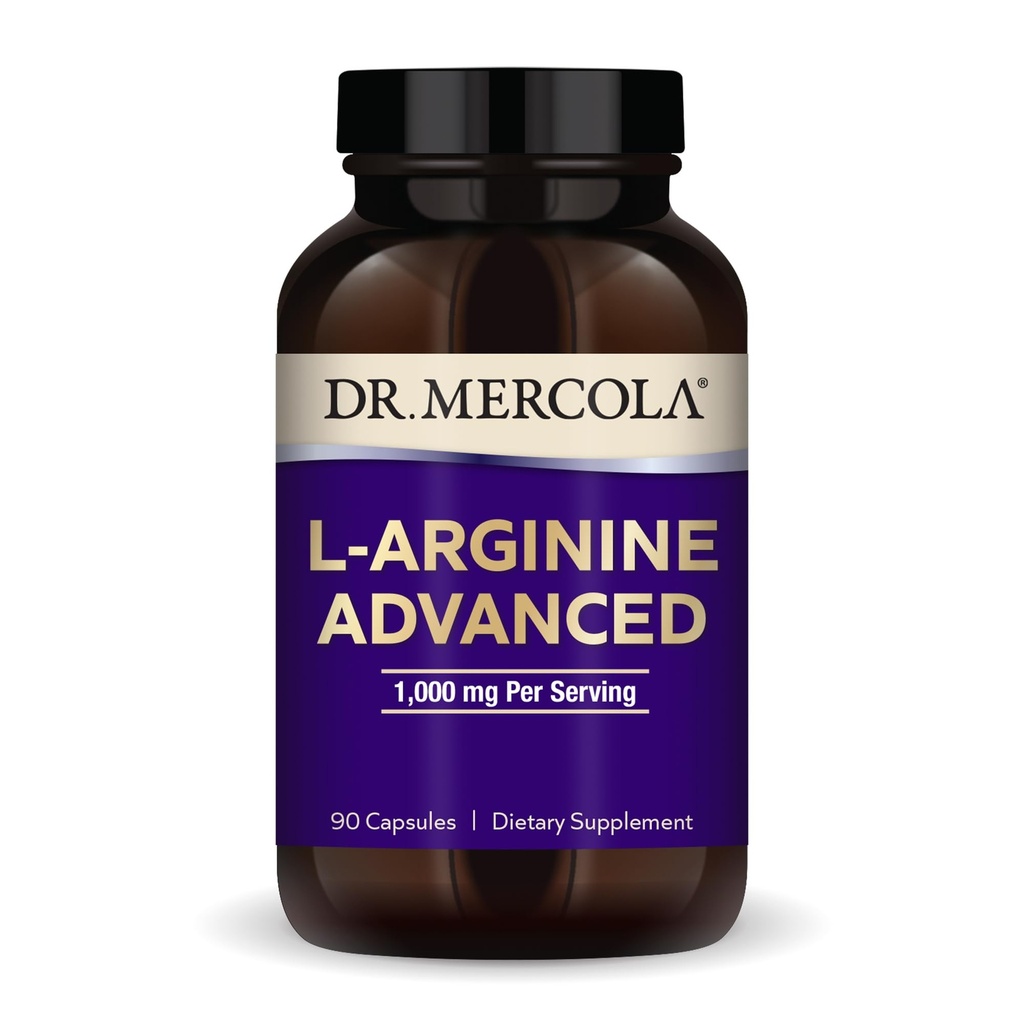 Mercola L-Arginine Advanced博士、30サービング(90カプセル)、1,000 mg /サービング、サプリメント、エネルギー生産をサポート、非GMO