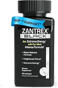 Zantrex Black – 自然にブースト GLP-1 & メタボリズム サポート | サーモニック エネルギー, 重量管理フォーミュラ | 60 丸薬
