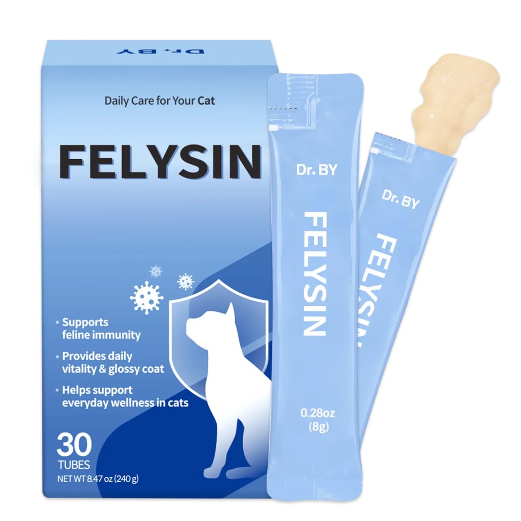 猫のためのFELYSIN L-Lysineによる医師 病気の免疫サポートサプリメント アレルギー救済、スネーズ、鼻水、風邪、水目の呼吸器の健康 ベータグルカン&タウリン - 30 個人的にパッケージ