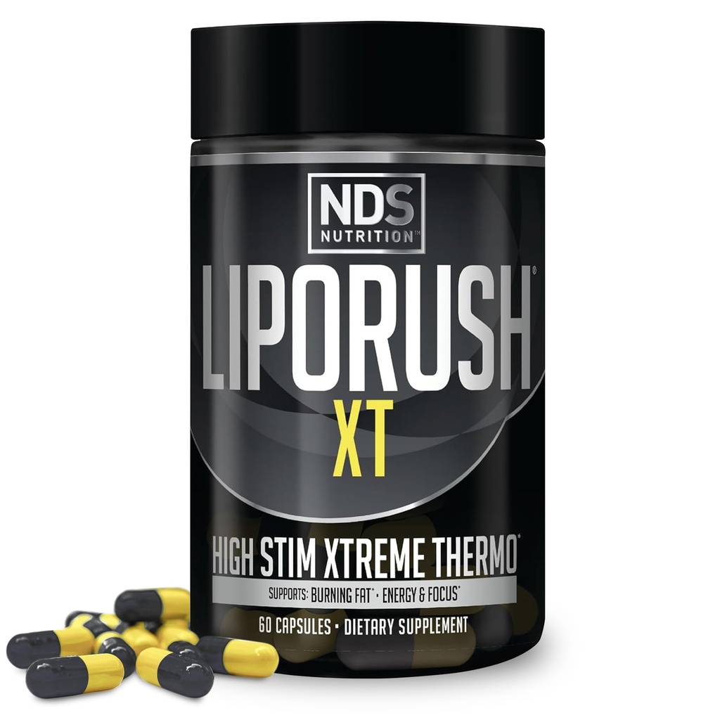 LIPORUSH NDS栄養XT - 脂肪を抑えるためのL-カルニチン&ティークリンと超濃縮されたサーミスト - 最大エネルギー、フォーカス、カロリー燃焼、利尿、食欲制御(60カプセル)をサポート