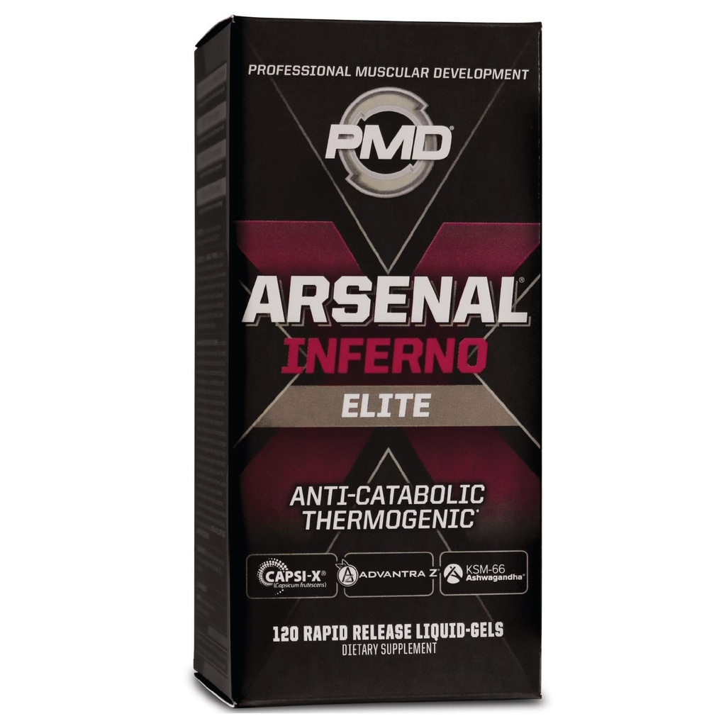 PMDのスポーツのArsenal XのInfernoの優秀な速い行為の液体ゲルの熱源の食事療法の補足-脂肪質のバーナーおよび筋肉維持-Metabolismの増加およびエネルギー ブースター- 120の液体ゲル