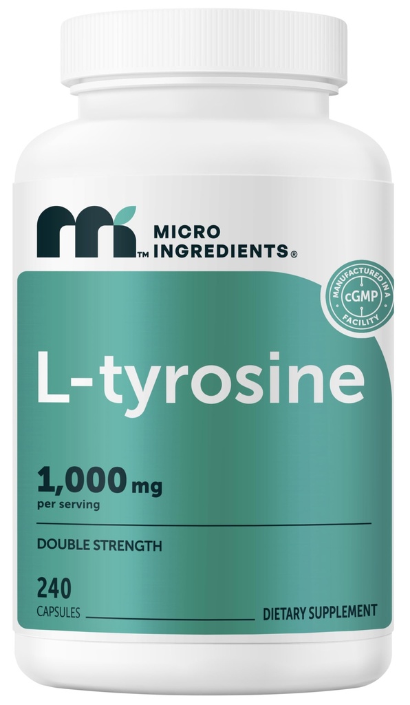 マイクロ成分 L-チロシン 1,000 mg/サービング, 240 カプセル | アミノ酸サプリメント | 非GMO