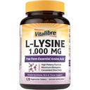 Vitalibre L-Lysine 1000 mg, 高効力L-Lysine HCl, 無料フォームエッセンシャルアミノ酸, タンパク質 & コラーゲン合成, 免疫サポート, 最大吸収, ビーガン, 120 錠
