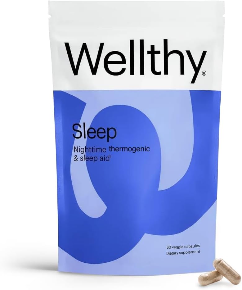 WellthyナイトタイムThermogenic - ビタミンB6、Ashwagandha及びMelatonin - 女性の夜間のThermogenic - 女性の自然な減量の補足、60ct