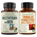 DHEAとTongkat Aliの男性とTribulus Terrestrisのためのマルチビタミン - エネルギー、バイタリティ、ホルモンバランス&ワークアウトパフォーマンスのための完全な男性の健康バンドル
