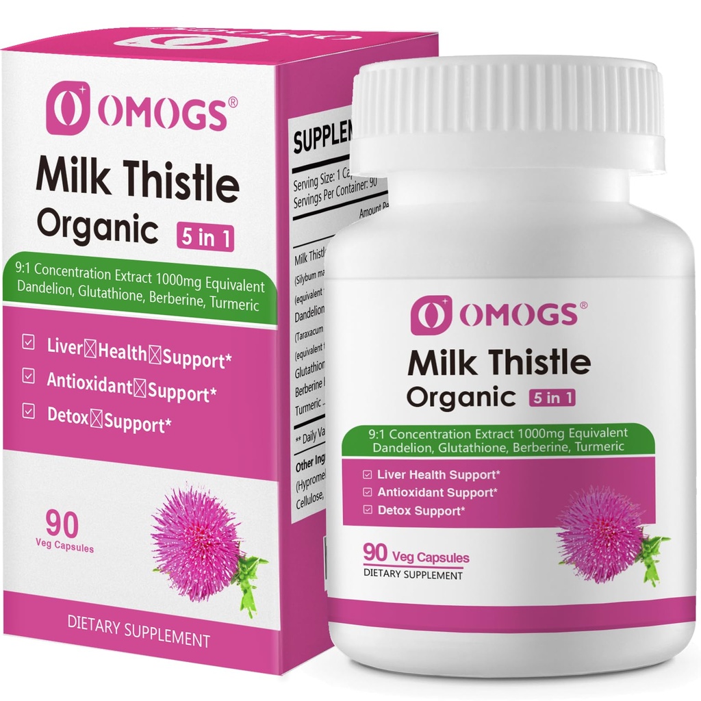 OMOGSの有機性ミルクの牛、草のレバー サポート ミルクの牛の補足、Danddelionの根、グルタチオン、Berberine HCL &Turmeric、サポート レバーの清潔なデトックス及び修理、90カプセル
