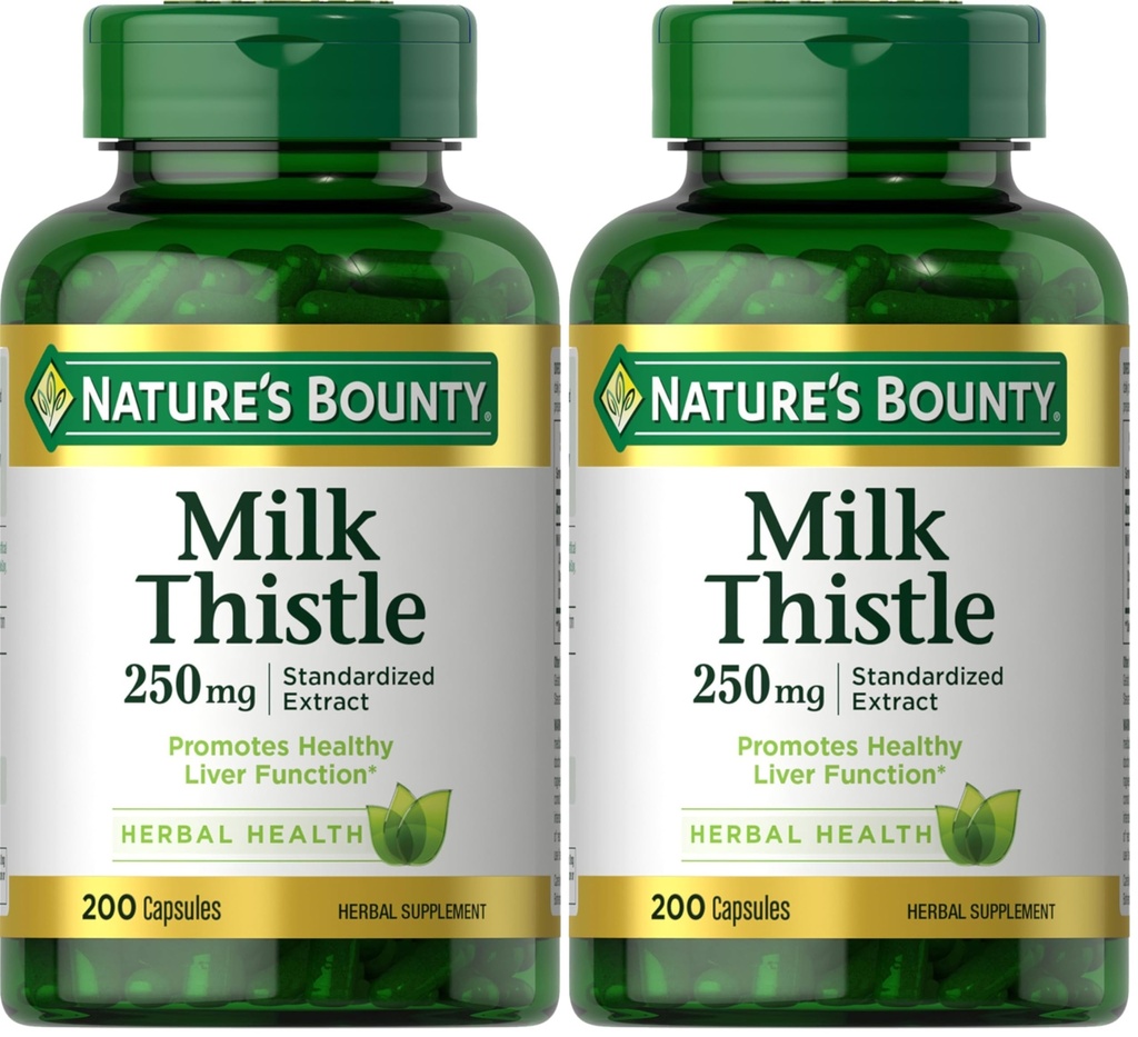 Nature's Bountyミルクのこのカプセル、伝統的に肝臓の健康、草の補足、サービングごとの250のmg、200の計算(パッケージ2)のために使用される