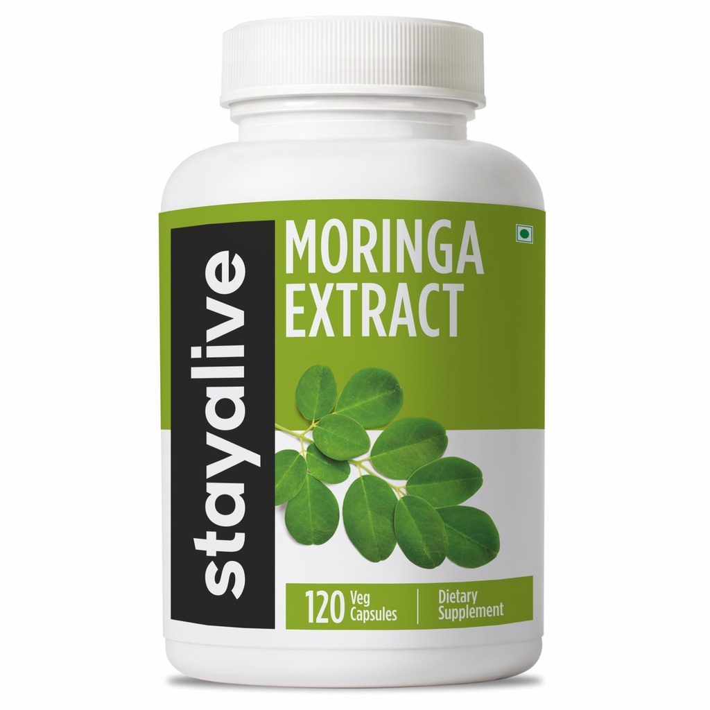 ALIVE Moringaのカプセル1000mg、20:1のエキス、120の丸薬、余分強さの緑のスーパーフード、100%の純粋なOleiferaの葉の粉、2か月の供給、すべての自然な、非GMO及びグルテンフリーのMoringaの補足