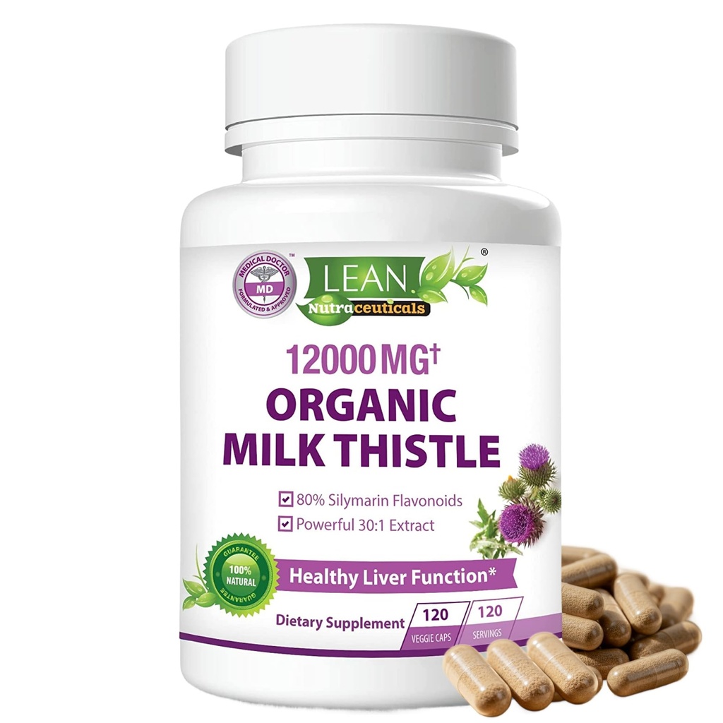 ミルクのThistle のレバーは Detox 及び修理サポート有機性補足、12000 Mg 120 日 Silymarin の MD の極度の超草の腎臓の肺の更新の援助の健康の方式の丸薬、120 のカプセルが付いている 30X の種のエキスを取り除きます