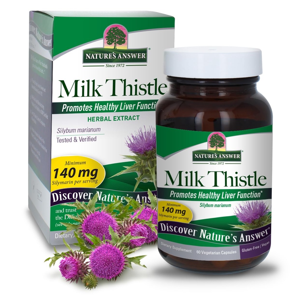 Nature's Answer Milk Thistle, 60 ベジタリアンカプセル