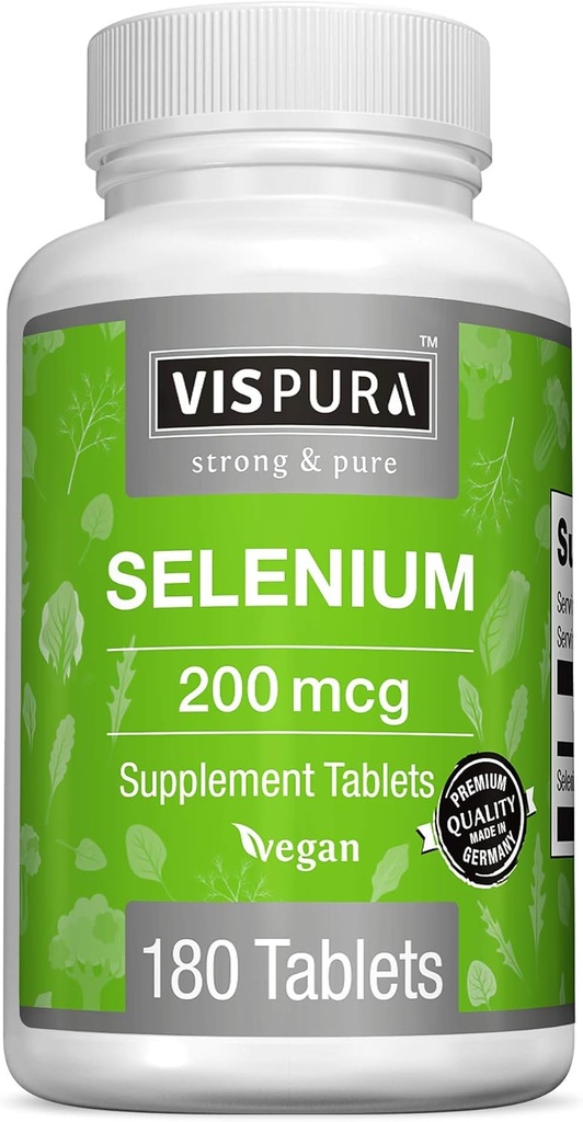 セレン 200 mcg サプリメント, 180 免疫システムのためのビーガン錠, 甲状腺, 前立腺と心の健康*, 有機, 自然 & 添加物のないグルテンフリートレースミネラル