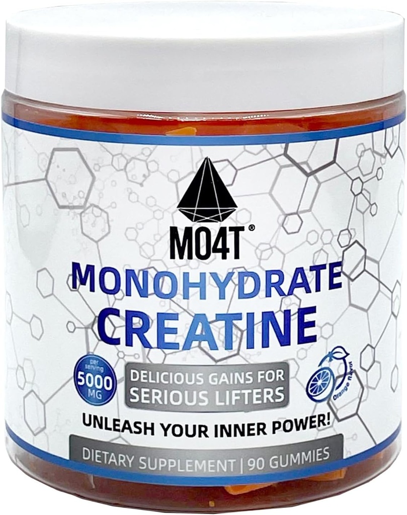 Creatine Monohydrate Gummies 5000 mg for Men & Women, Sugar Free Creatine Gummies Orange Flavor