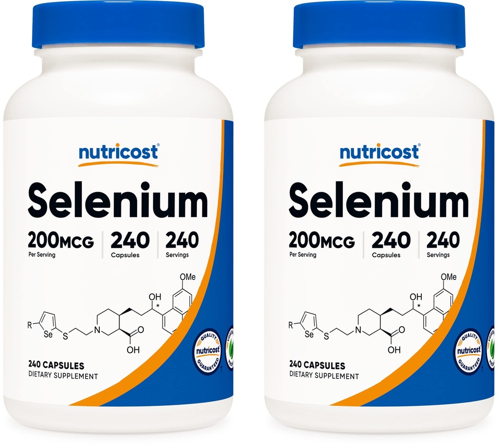 ヌトリコストセレン200mcg、240ベジーキャップ(2本) - 非GMO、グルテンフリーL-Selenomethionine