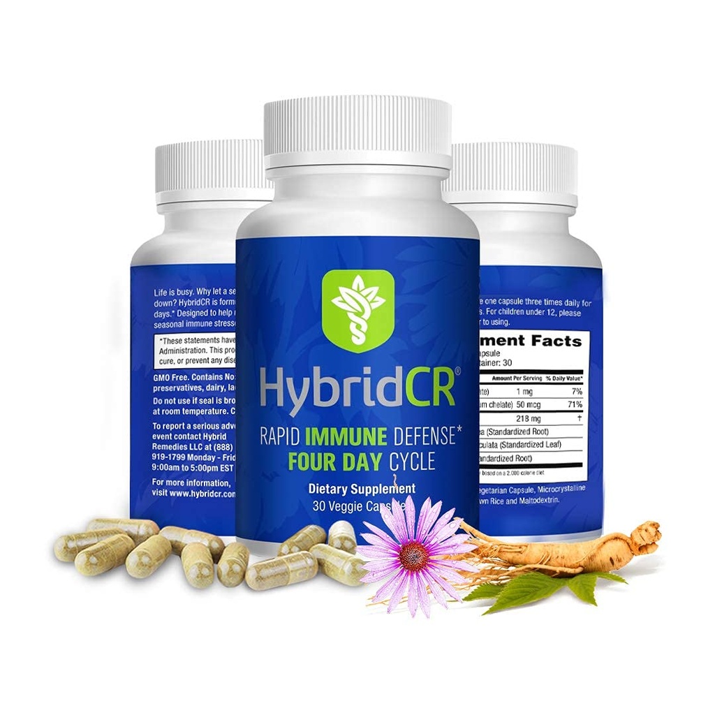ハイブリッドCR急速な免疫サプリメント | 亜鉛、Echinacea、Andrographis、Ginseng、Selenium、Gluten-Free&NonGMO | 5-in-1免疫サポートサプリメント | ファーマは1ヶ月の供給(30ベジーキャップ)を処方しました