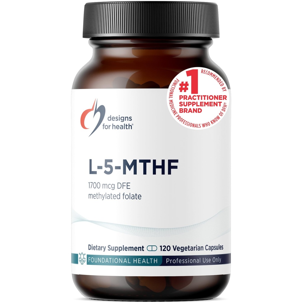 健康のための設計 L 5-MTHF - Quatrefolic L の Methylfolate の補足 1mg (1700mcg DFE) - 女性及び人のためのメチル化された Folate の補足-サポート メチル化-非GMO、グルテンフリー(120 カプセル)