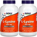 NOW食品L-lysine 500mg、250カプセル(2パック)