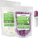 XPRS Nutraビーガンサイズ00分別カプセル - 500カウントプレミアム空のカプセルは、バッグで分離 - 00ピルはDIYサプリメント充填(ラベンダー/白)のために空