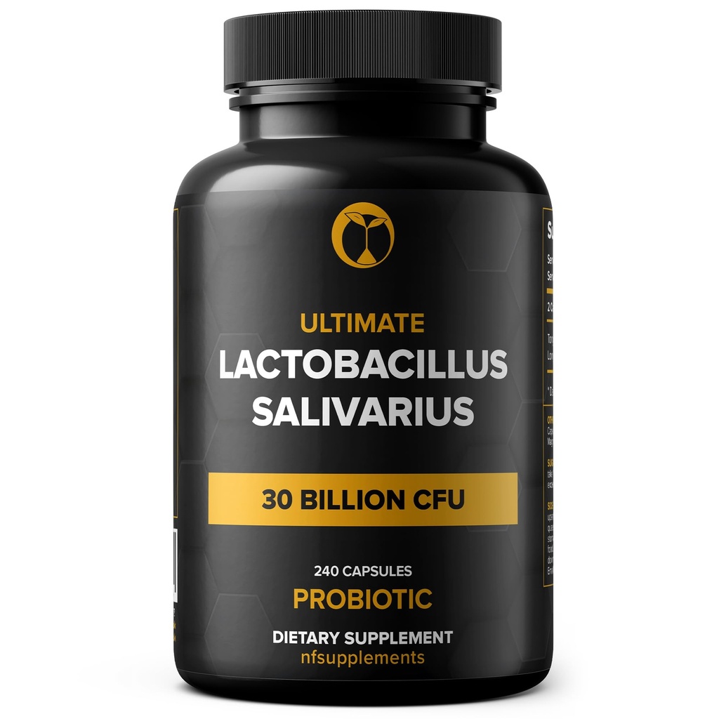 Lactobacillus Salivarius Probiotic Supplement 30 Billion CFU 240 タブレット Probiotics for Men & Women Support Digestive & Dental Health ビーガングルテンフリー非GMO (240, Lactobacillus Salivarius)