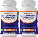Vitamatic Lactobacillus Plantarum - DRカプセルあたり20億 - 60カウント - 消化器系サポート - プレバイオティックインリンファイバー-2パックで作られた