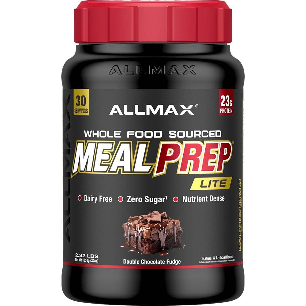 AllMAX栄養ミールプリップライト全食品タンパク質パウダー、乳製品フリー、ケトフレンドリー、23gタンパク質、30サービング(ダブルチョコレートファッジ)