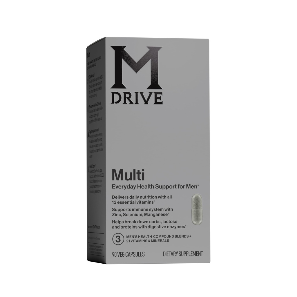 人のためのMdriveのMultivitamin、毎日のMultivitamin - 亜鉛、Selenium、マンガン及びビタミンD、消化器サポートのための酵素、エネルギーおよびビタミンK2、90のカプセルのためのCoQ10