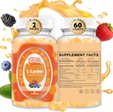 L-リジンガミー1000mg - 子供と大人のためのL-リジンサプリメント - 女性のためのリップとコールドソア*サポート - ビタミンB12のChewableリジンガミー - ビーガン、非GMO、グルテンフリー、120カウント
