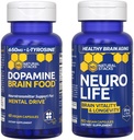 NATURAL STACKS NeuroLife + Dopamine Brain Food Bundle - Supports Mental Drive & Brain Longevity* - 120 Total Capsules