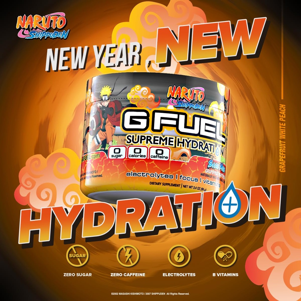 Gの燃料Narutoのセージ最高水和、エネルギー及び焦点、砂糖及びカフェインのための電解質の粉の組合せは必須のビタミン及び鉱物、グレープフルーツのWhitePeachの味、3.3のoz - 30のサービングと補います