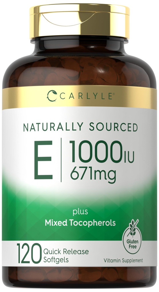 混合トコフェロール配合ビタミンE | 1000 IU | 120 Softgels | 天然由来サプリメント | GMO・グルテンフリーの処方箋