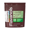 CocoaViaココアフラバノール500mg、高フラバノールココアパウダー、サポートハートと脳の健康、ブースツニトリ酸化物、循環、プレワークアウト、旅行フレンドリー、ビーガン、ダークチョコレート、15シングルセルビアスティック