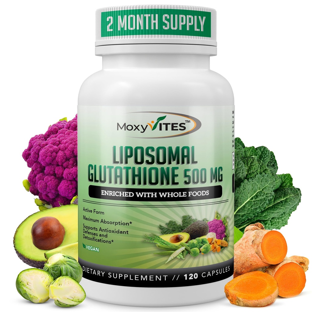 Liposomalのグルタチオンの補足500mg - 純粋なLのグルタチオン(GSH)は-活動的な形態、有機性の全食糧、非GMOのPhospholipidのコンプレックス-抗酸化剤- 120の計算と作りました