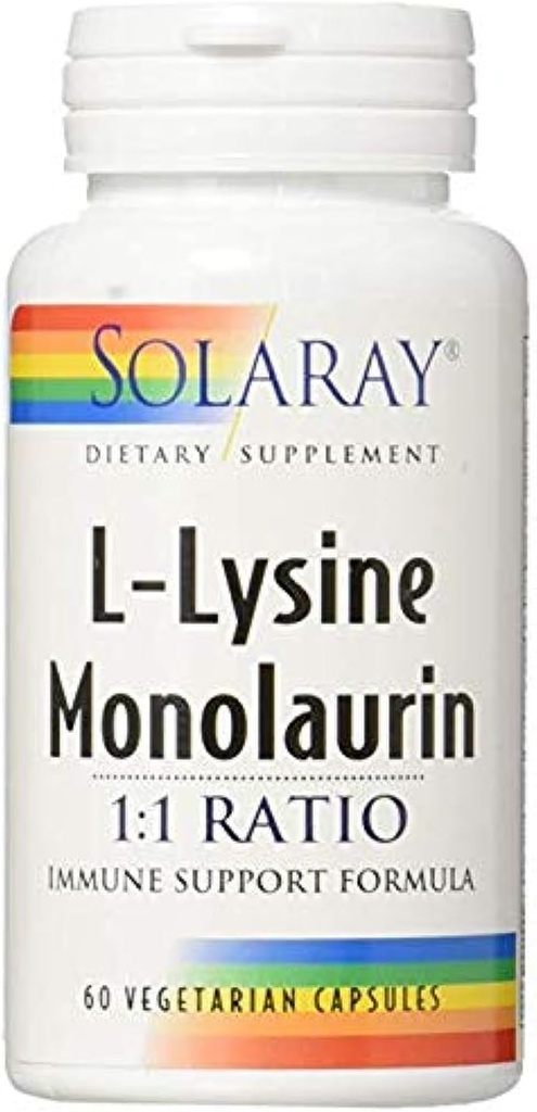 Solaray L-Lysine Monolaurin 1:1比、60カプセル(2パック)