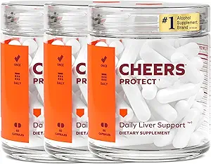 チアーズプロテクト | L-Cysteine + DHM で飲む人のための毎日の肝臓サプリメント | グルタチオンレベルを増加 | 90 用量 | Cysteine, Dihydromyricetin, ミルクアッテ, パイクリーピア, B-Vitamins, ジンジャー