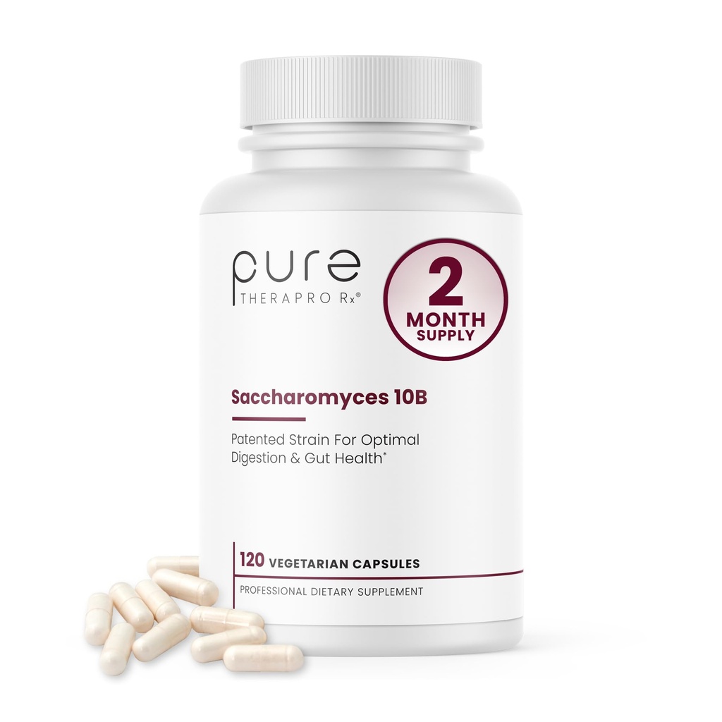 Saccharomyces Boulardii Probiotics 10 Billion CFU Made in USA | No Fillers Patented Strain: Lynside CNCM I-3799 Probiotics for Men and Women | Pure TheraPro Rx, Pharma Grade 120 Count