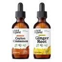 ワイルド & オーガニック セイロン シナモン チンキ 2 fl oz & ジンジャー ルート チンキ 2 fl oz