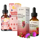 Zeolite Detox Drops for Kids & Kidney Cleanse Drops for Adults - Liquid Supplement Duo with Vitamins C B12 D3, Cranberry, Chanca Piedra, Milk Thistle & Herbal Blend - Mixed Berry & Cranberry Flavor, 6