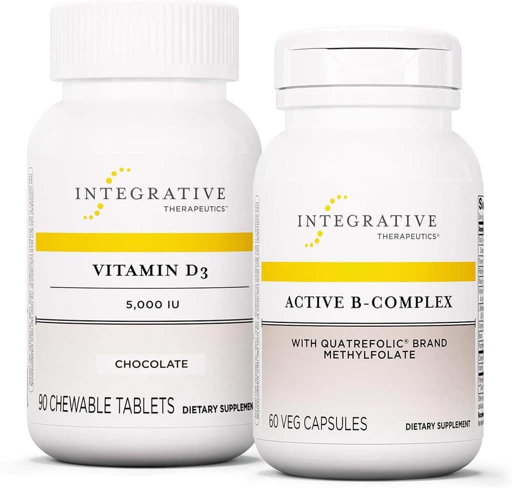 アクティブBコンプレックス、60カプセル&ビタミンD3 125 mcg、90 Chewables - エネルギー代謝をサポートするアクティブBコンプレックス* - 骨の健康をサポートするためのビタミンD3*