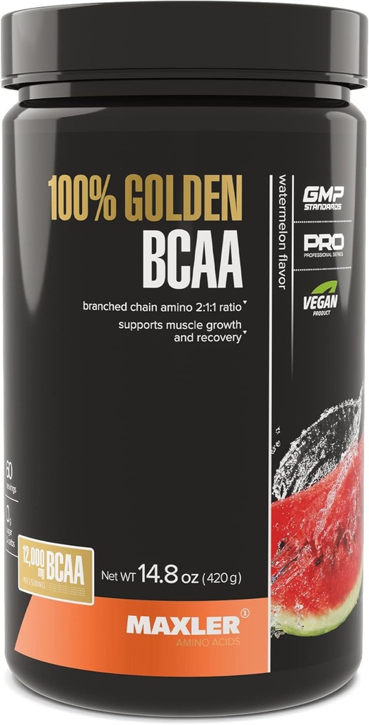 Maxler 100%ゴールデンBCAAパウダー - 加速筋肉回復&リーン筋肉成長のためのイントラ&ポストワークアウト回復ドリンク - 6 gビーガンBCAAsアミノ酸 - 60 サービング - Watermelon