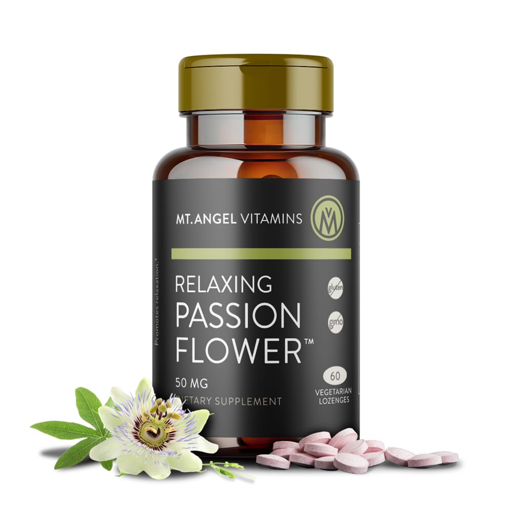 Mt. Angel Vitamins - リラックスパッションフラワーエキスグレートテイスティングハーバルロゼンジ(パッシフローラインカルナタ) - 高度にバイオ利用できる4:1エキス - 60カウント